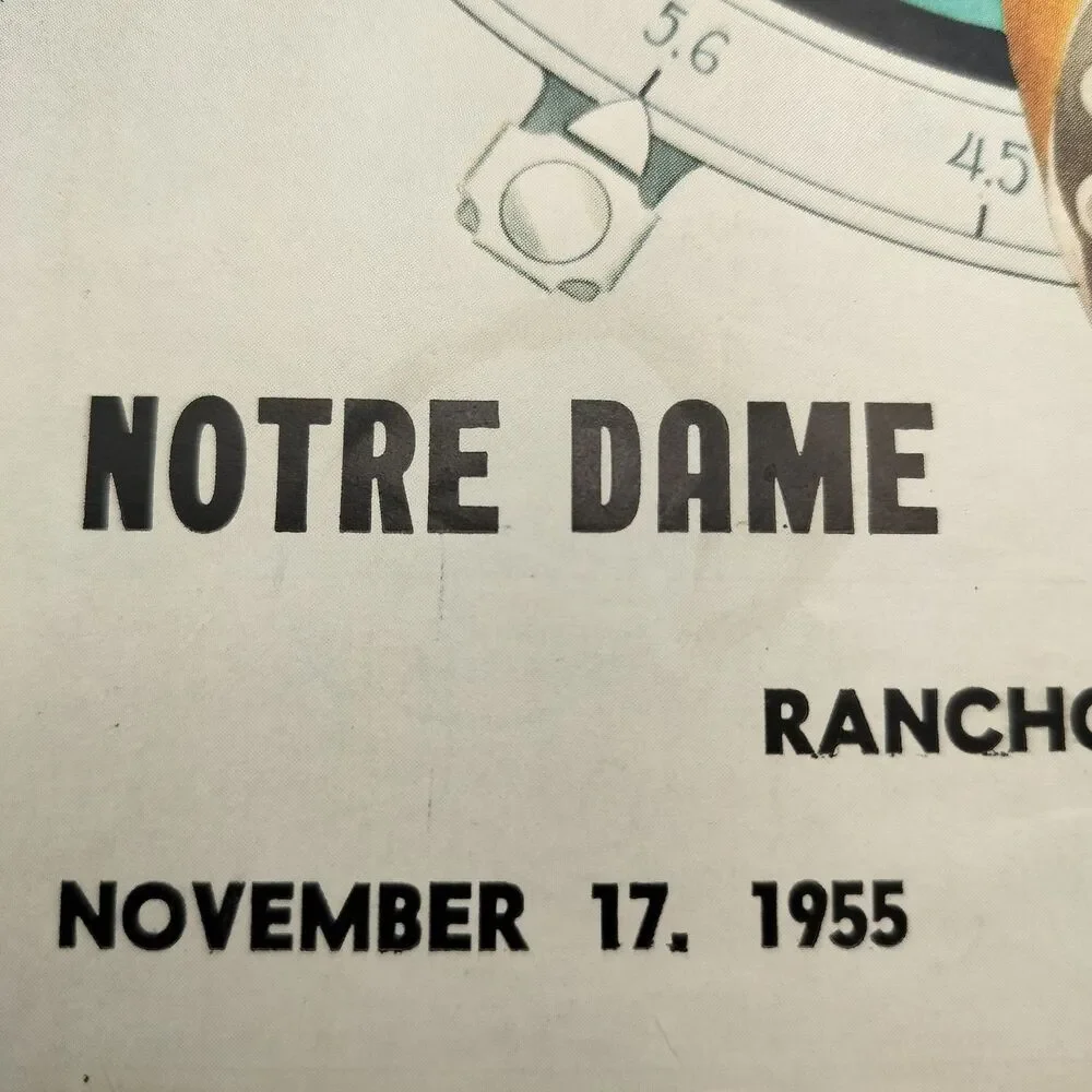 1955 Notre Dame vs. Mt. Carmel Football Program Vintage NCAA College Game